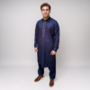 Navy Blue Embroidered Pakistani Men's Shalwar Kameez