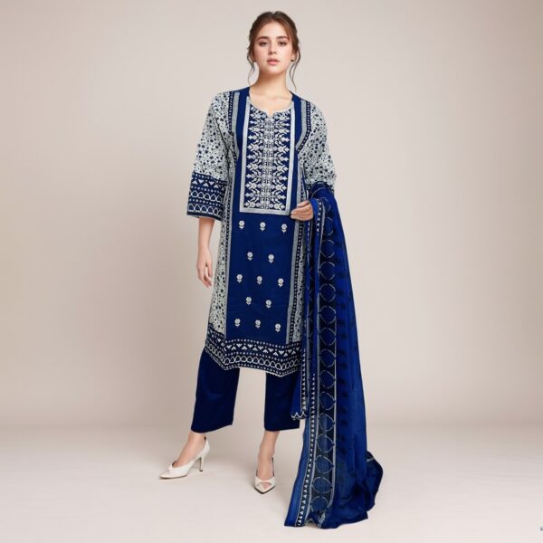 Navy blue pakistani lawn suits