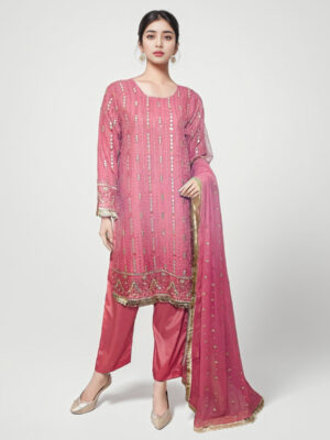 Salmon Pink wholesale party wear salwar kameez