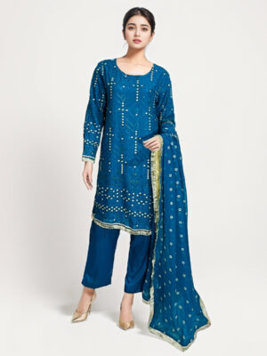 Teal wholesale party wear salwar kameez