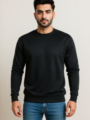 Black interlock Fleece Men’s sweatshirts wholesale USA