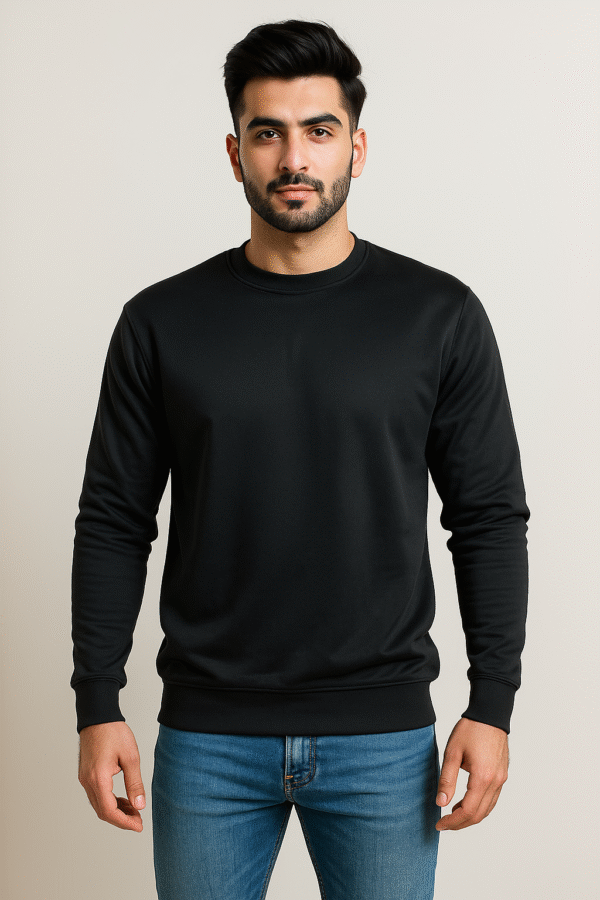 Black interlock Fleece Men’s sweatshirts wholesale USA