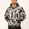 Black & white men’s oversized cotton tie dye hoodie USA