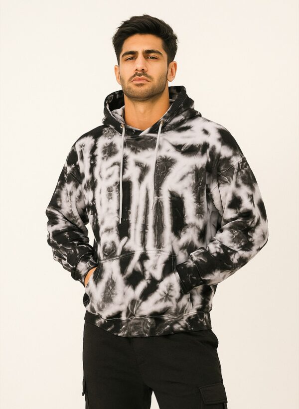 Black & white men’s oversized cotton tie dye hoodie USA