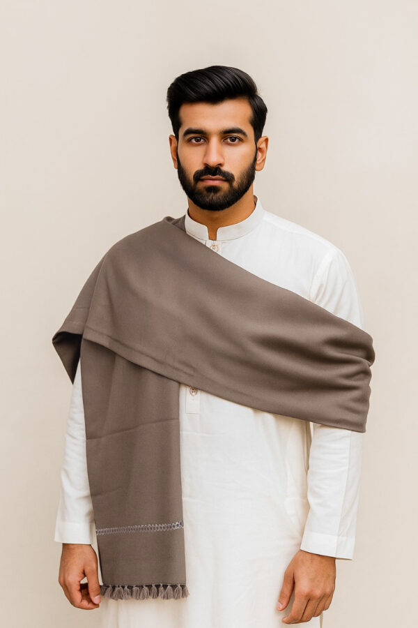 Brownish Grey men’s woolen shawl USA