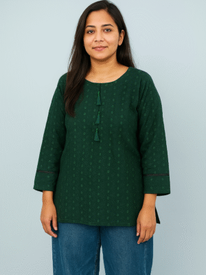 Green Chikankari embroidered kurti USA