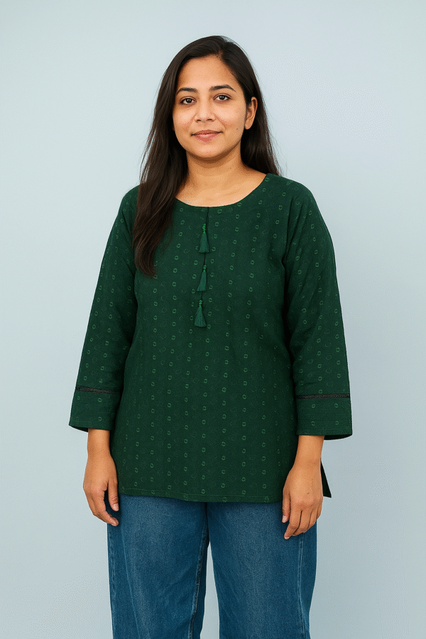 Green Chikankari embroidered kurti USA