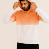 Men’s Cotton Tie & Dye Hoodie in White & Peach Ombre USA