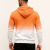 Men’s Cotton Tie & Dye Hoodie in White & Peach Ombre USA