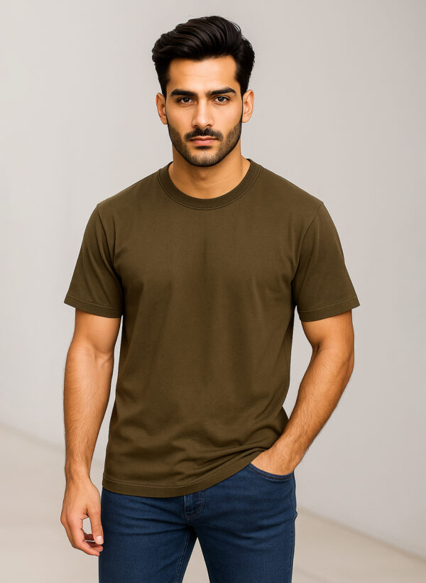 Olive green wholesale round neck t shirts USA