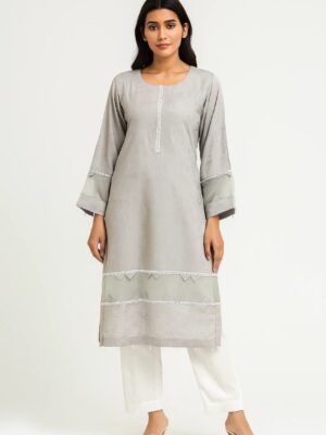 Quill Grey self print wholesale ladies linen kurtis USA