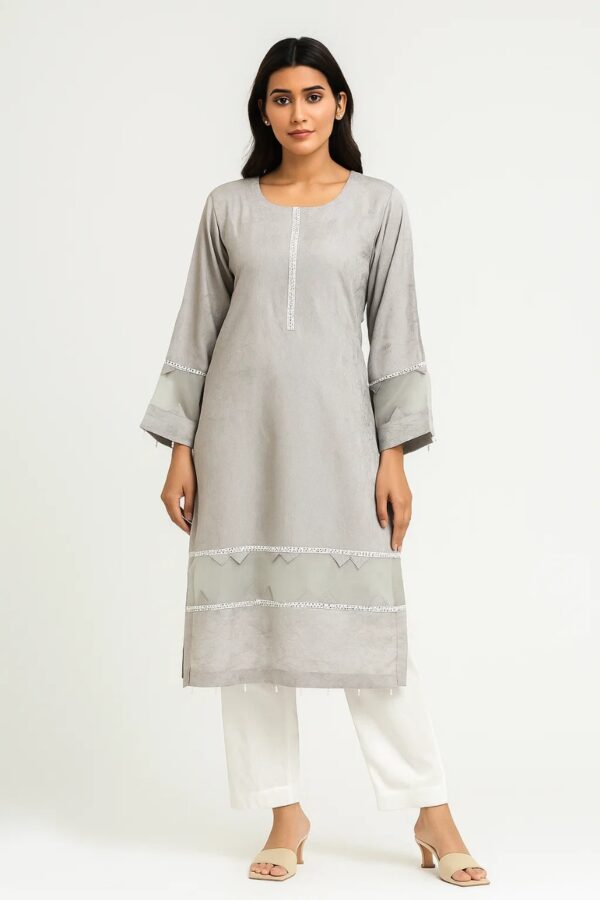 Quill Grey self print wholesale ladies linen kurtis USA