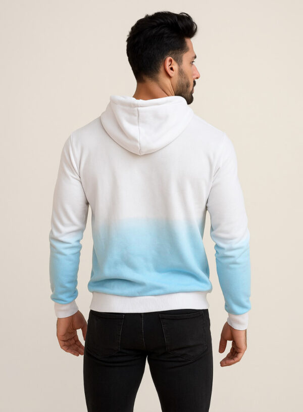 Sky Blue Ombre tie & dye printed hoodie for men USA