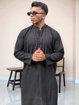 black men’s Chikankari kurta USA