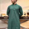 green men’s Chikankari kurta USA