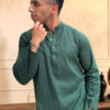 green men’s Chikankari kurta USA (4)