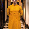 mustard Pakistani Chikankari kurta for men USA