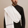 off white men’s pure wool shawl USA