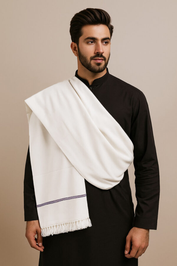off white men’s pure wool shawl USA
