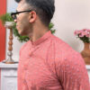 pink men’s embroidered Chikankari kurta USA