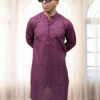 purple men’s party wear Chikankari kurta USA