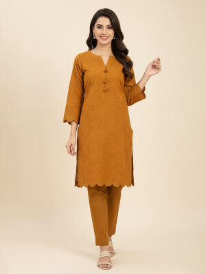 Copper Brown Wholesale Chikankari Co Ord Set USA
