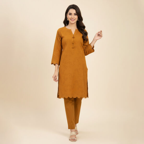 Copper Brown Wholesale Chikankari Co Ord Set USA