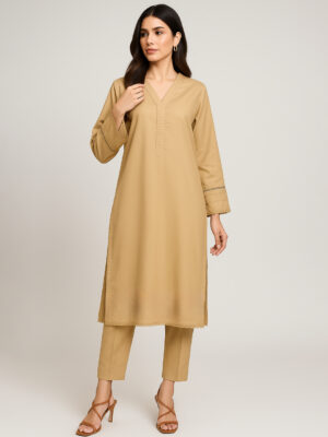 Sand Brown Pakistani Co-Ord Set for Women USA