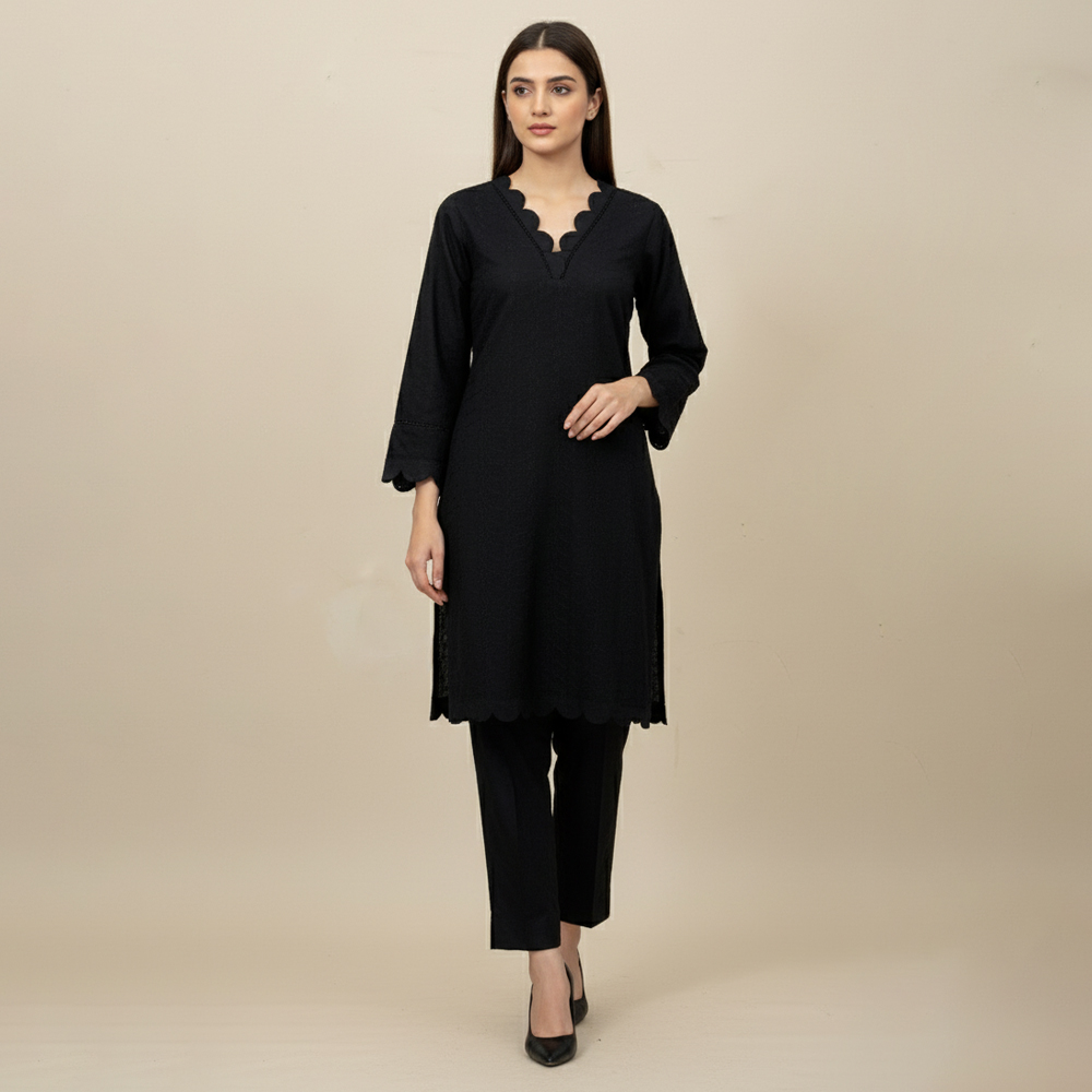 Black Chikankari Co Ord Set Wholesale USA