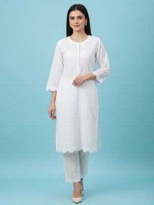 White Chikankari Co Ords Wholesale USA