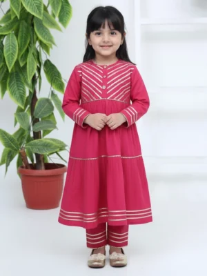 Kids girls Hot Pink Wholesale pakistani Desi Formal Suit USA