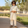 Off white Wholesale Kids Embroidered Pakistani Shalwar Kameez USA