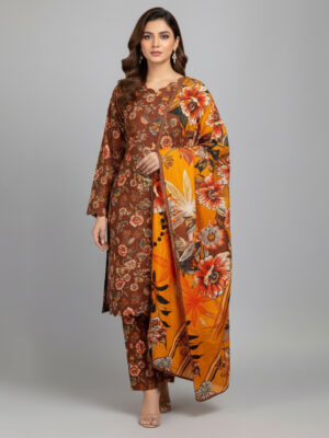 Brown wholesale Pakistani Lawn Salwar kameez
