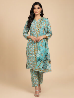 Cyan Wholesale Pakistani Lawn Salwar Kameez USA Cyan Wholesale Pakistani Lawn Salwar Kameez USA