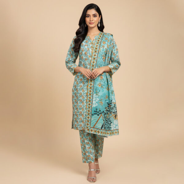 Cyan Wholesale Pakistani Lawn Salwar Kameez USA Cyan Wholesale Pakistani Lawn Salwar Kameez USA