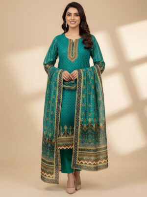Dark Aqua Wholesale Pakistani Lawn Salwar Kameez USA Dark Aqua Wholesale Pakistani Lawn Salwar Kameez USA
