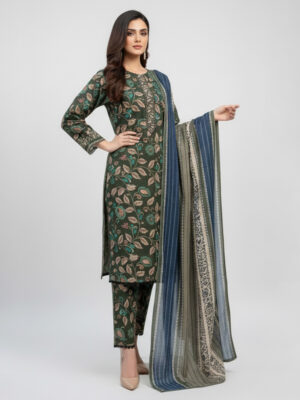Dark green wholesale pakistani khaddar suit usa Dark Green Wholesale Pakistani Khaddar Suit USA