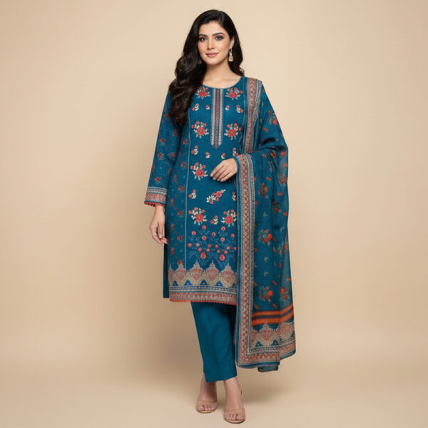 Deep Teal pakistani wholesale dhanak suits USA Deep Teal pakistani wholesale dhanak suits USA