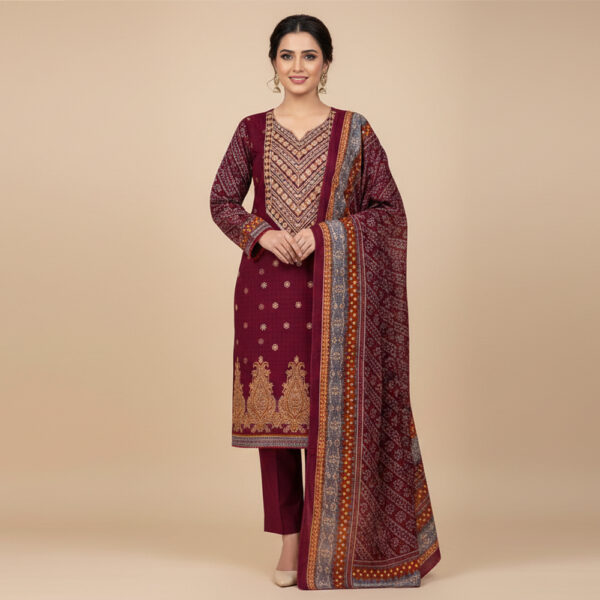 Maroon pakistani dhanak suits wholesale USA Maroon pakistani dhanak suits wholesale USA