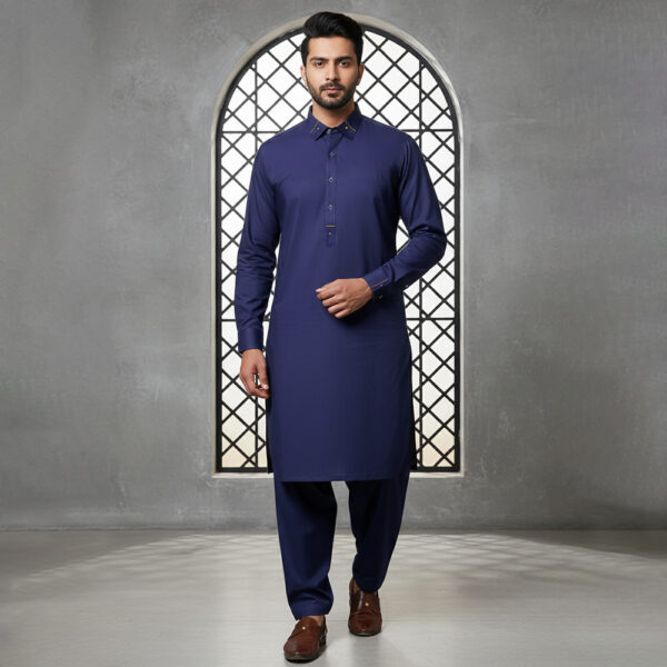 Mens Deep blue wholesale pakistani shalwar kameez USA