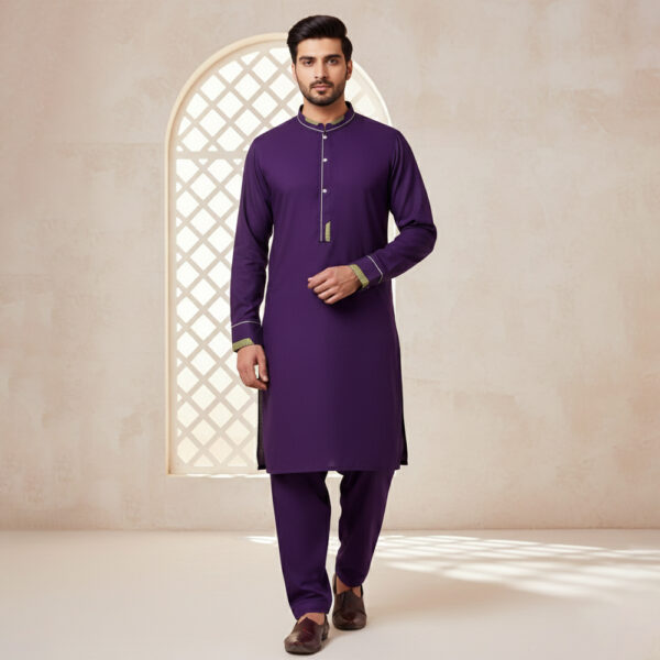 Mens Plum Purple wholesale pakistani shalwar kameez USA