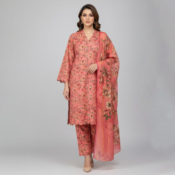 Peachy Pink Wholesale Pakistani Lawn Salwar Kameez USA Peachy Pink Wholesale Pakistani Lawn Salwar Kameez USA