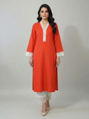 Orange wholesale lawn embroidered lawn suit usa Orange Wholesale Lawn Embroidered Lawn Suit USA