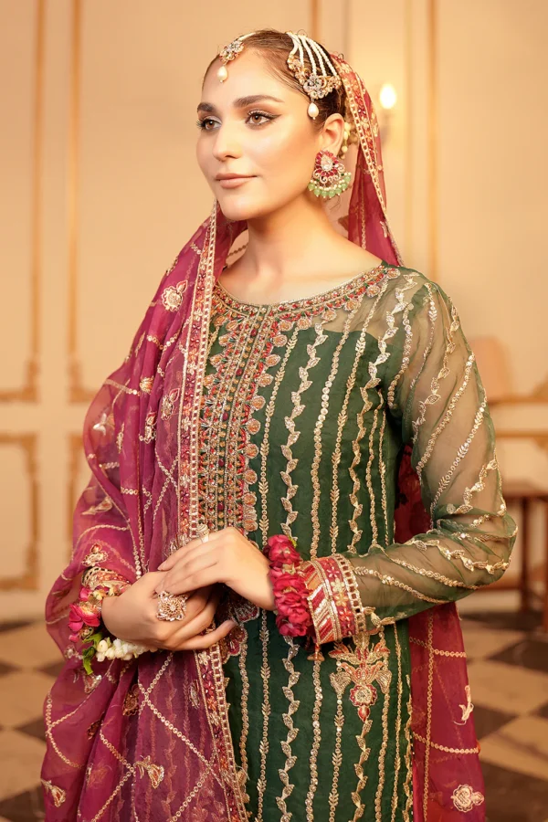 Olive Green Wholesale Pakistani Party Wear (2) Olive Green Wholesale Pakistani Party Wear