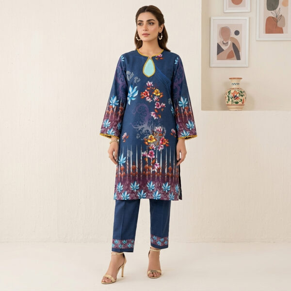 Blue 2pc Khaddar wholesale women pakistani suits new york Blue 2pc Khaddar wholesale women pakistani suits new york