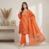 Bright Orange Stitched 3pc Wholesale Lawn Suits in USA Bright Orange Stitched 3pc Wholesale Lawn Suits in USA