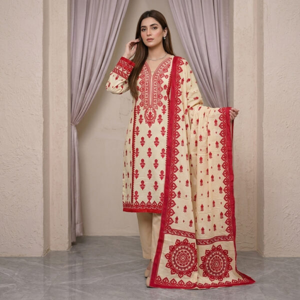 Cream Wholesale 3pc Lawn Pakistani Suit USA elegant Cream Wholesale 3pc Lawn Pakistani Suit USA