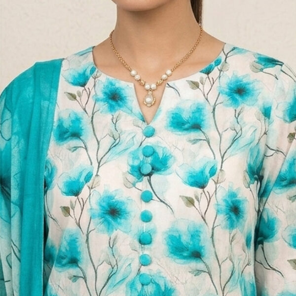 Elegant Turquoise 3 Piece Lawn Suits Wholesale in USA (2) Elegant Turquoise 3 Piece Lawn Suits Wholesale in USA