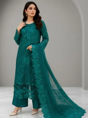 Emerald Green Chiffon wholesale women pakistani suits new york Emerald Green Chiffon wholesale women pakistani suits new york