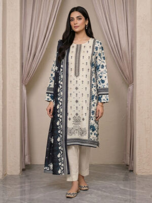 Light Cream Wholesale Ladies 3pc Pakistani Dress USA